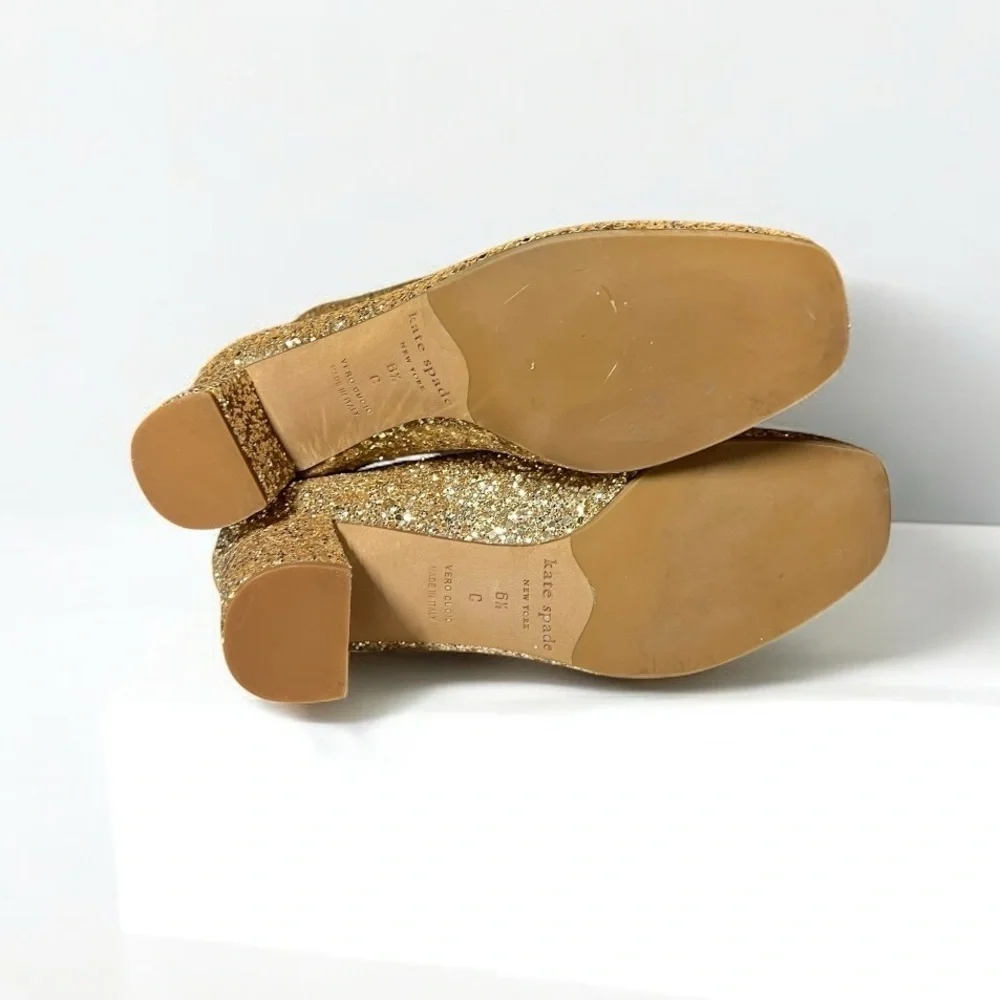 🌻Kate Spade Junelle Gold Glitter Booties | Women's Size 6.5